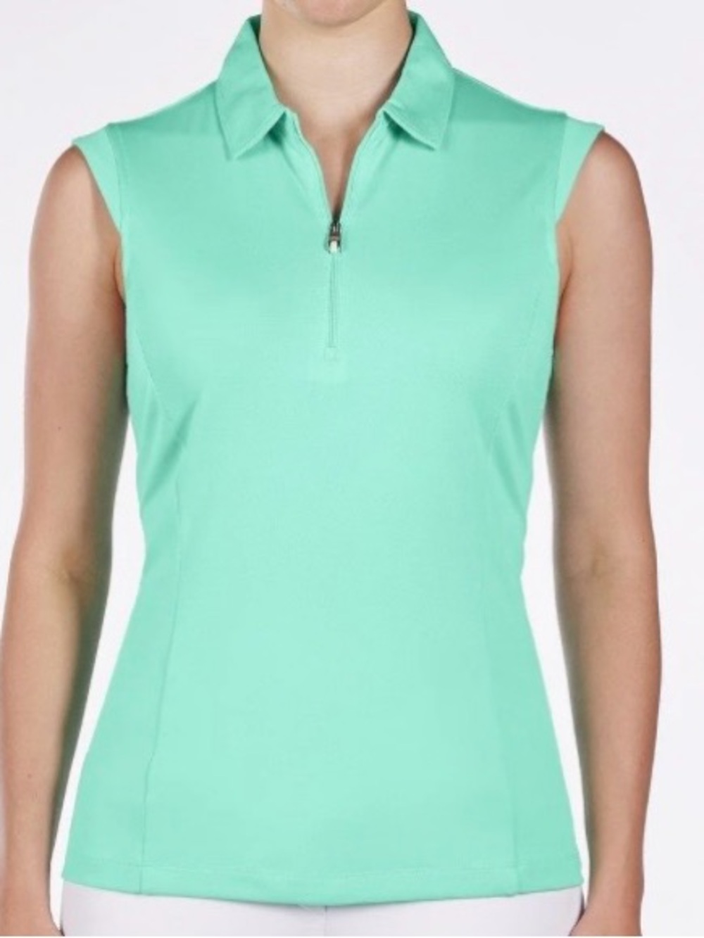 Nivo Nelly sleeveless polo shirt xs Atlantis green SPF 40 golf pickleball tennis